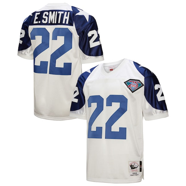 Emmitt Smith Dallas Cowboys 1994 Authentic Throwback Retired Player Jersey - White/Navy - Image 2