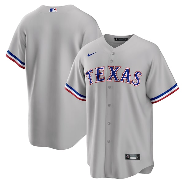 Texas Rangers Nike Road Replica Team Jersey - Gray/White/Royal - Image 2