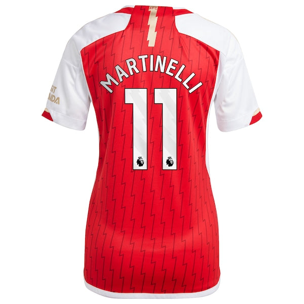 Gabriel Martinelli Arsenal adidas Women's 2023/24 Home Replica Player Jersey - Red/Green/Yellow - Image 4