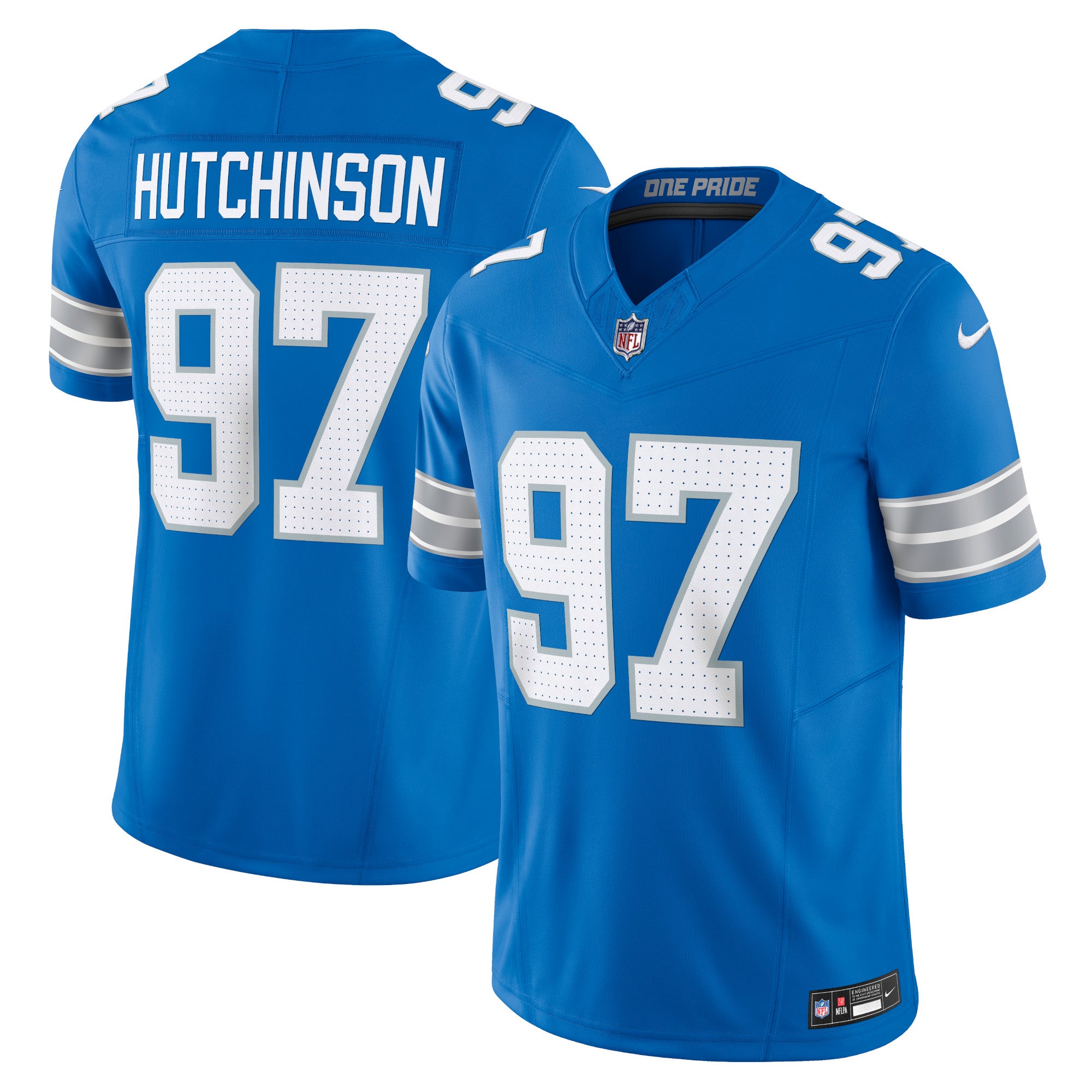 Aidan Hutchinson Detroit Lions Nike 2nd Alternate Vapor F.U.S.E. Limited Jersey - Black - Image 7