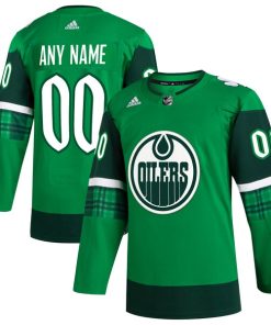 Edmonton Oilers adidas St. Patrick's Day Authentic Custom Jersey - Kelly Green