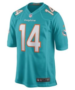 Alternative view of Trent Sherfield Miami Dolphins Nike Game Player Jersey - Aqua