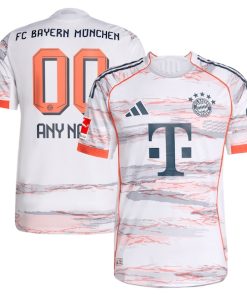 Bayern Munich adidas 2025/26 Away Authentic Custom Jersey - White