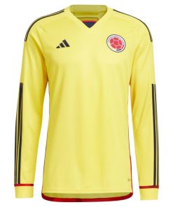 Alternative view of Colombia National Team adidas 2022/23 Home Replica Long Sleeve Blank Jersey - Yellow