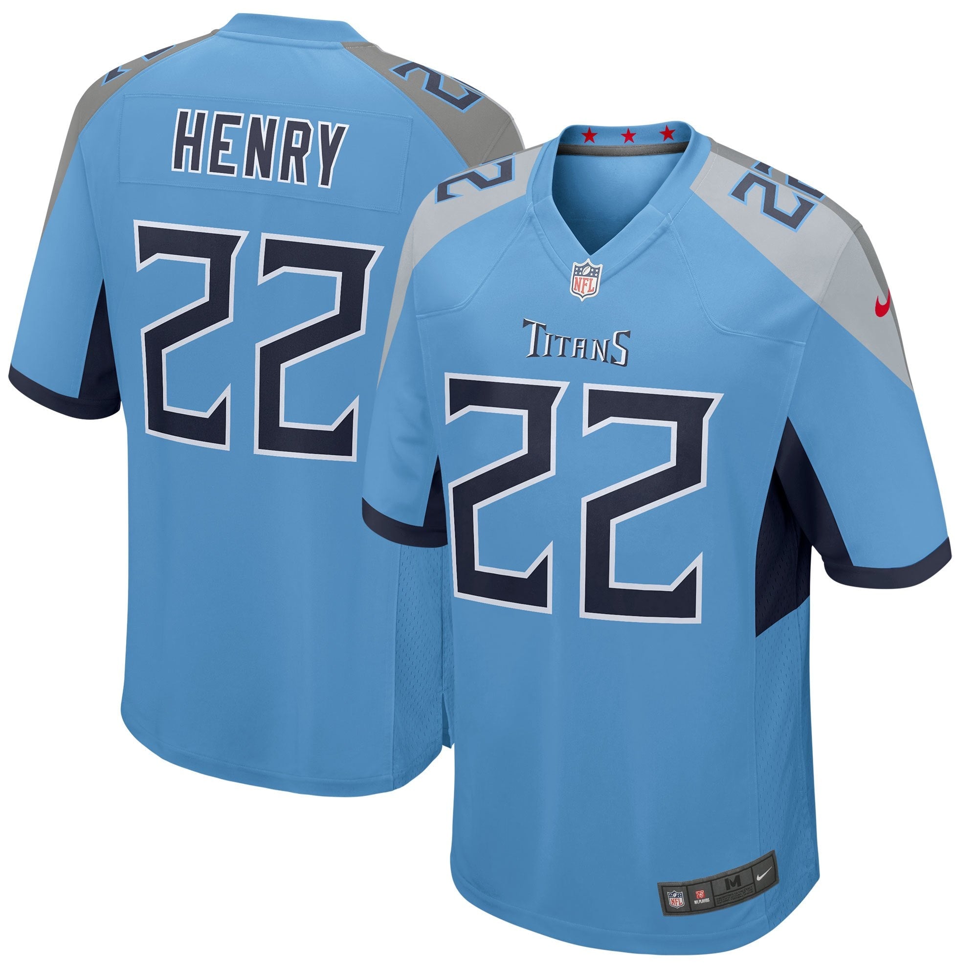 Derrick Henry Tennessee Titans Nike Youth Game Jersey - White/Light Blue/Navy - Image 5