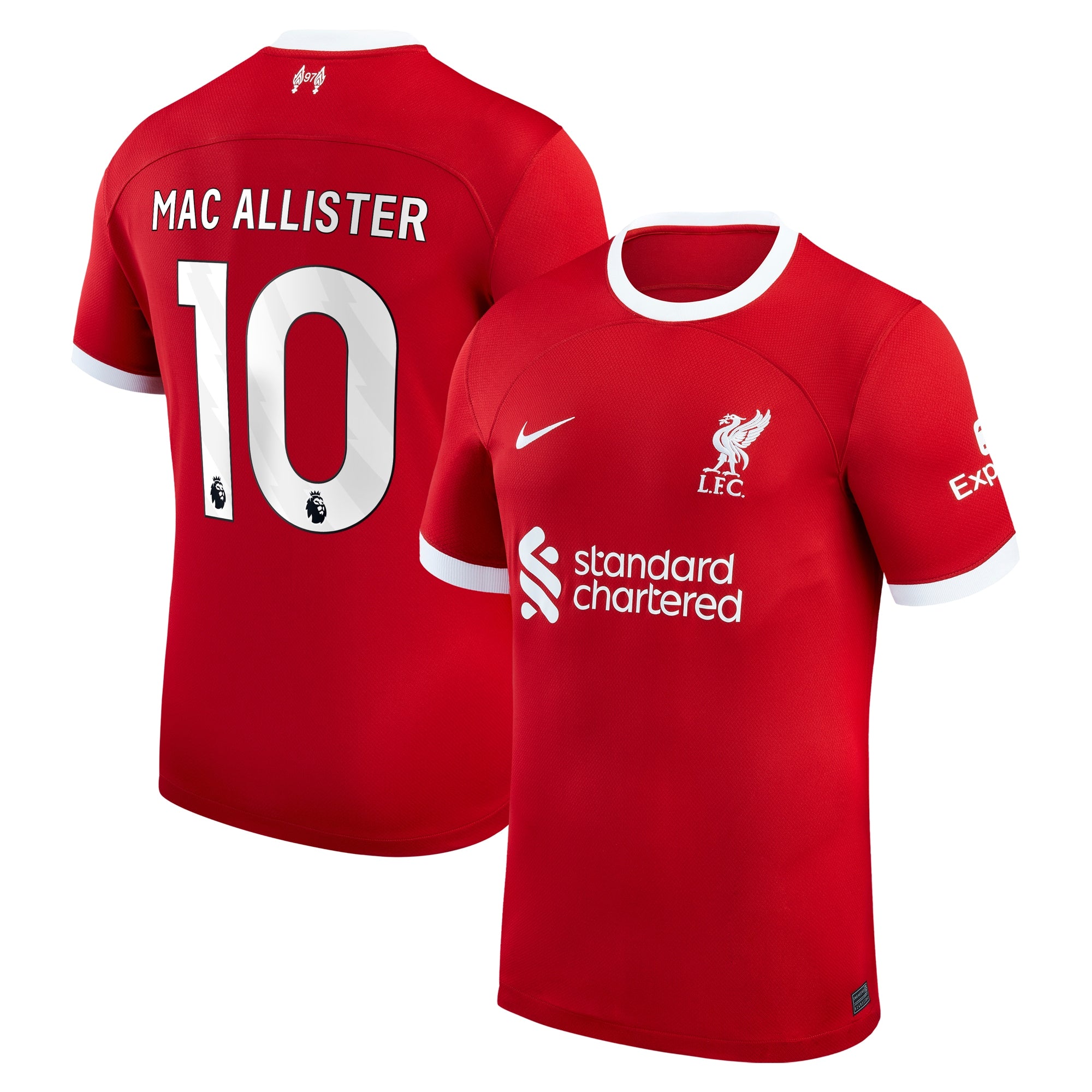 Alexis Mac Allister Liverpool Nike 2023/24 Away Replica Player Jersey - White/Red - Image 6