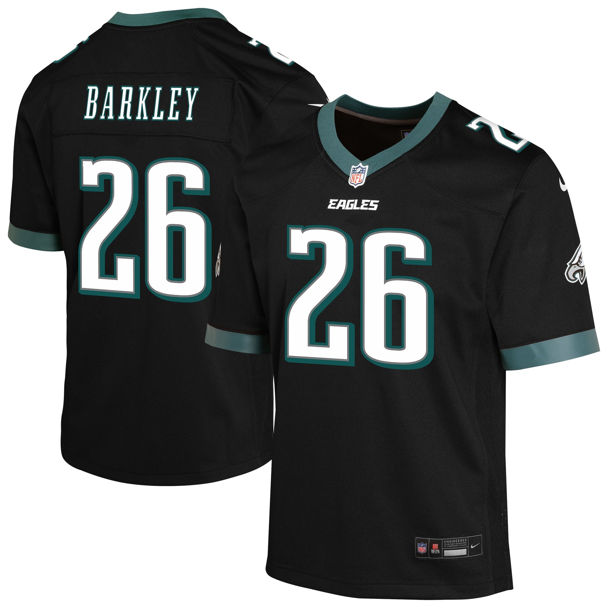Saquon Barkley Philadelphia Eagles Nike Youth Game Jersey - White/Green/Black/Kelly Green - Image 9