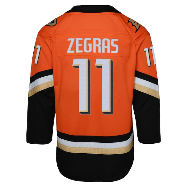 Trevor Zegras Anaheim Ducks Youth Premier Player Jersey - Orange/Black - Image 5