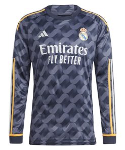 Alternative view of Vinicius Junior Los Merengues adidas 2023/24 Away Long Sleeve Replica Player Jersey - Navy