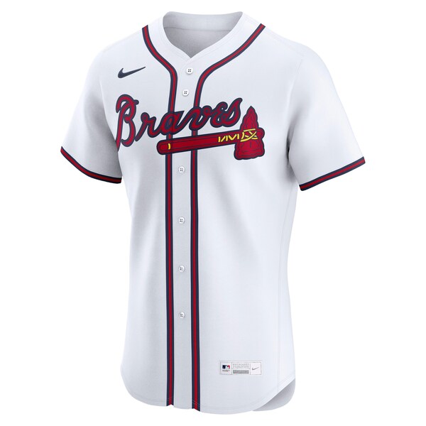 Atlanta Braves Nike Home Elite Jersey - White/Red/Navy - Image 3