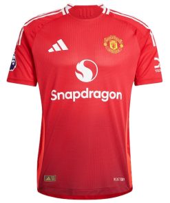 Alternative view of Manchester United adidas 2024/25 Home Authentic Custom Jersey - Red
