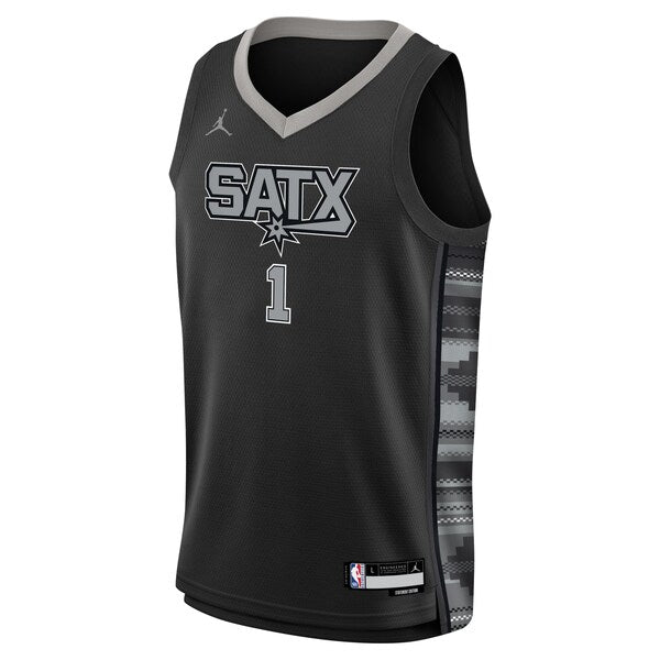 Victor Wembanyama San Antonio Spurs Jordan Brand Youth Swingman Jersey - Statement Edition - Black - Image 2