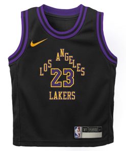 Alternative view of LeBron James Los Angeles Lakers Nike Preschool 2025/26 City Edition Swingman Jersey - Black