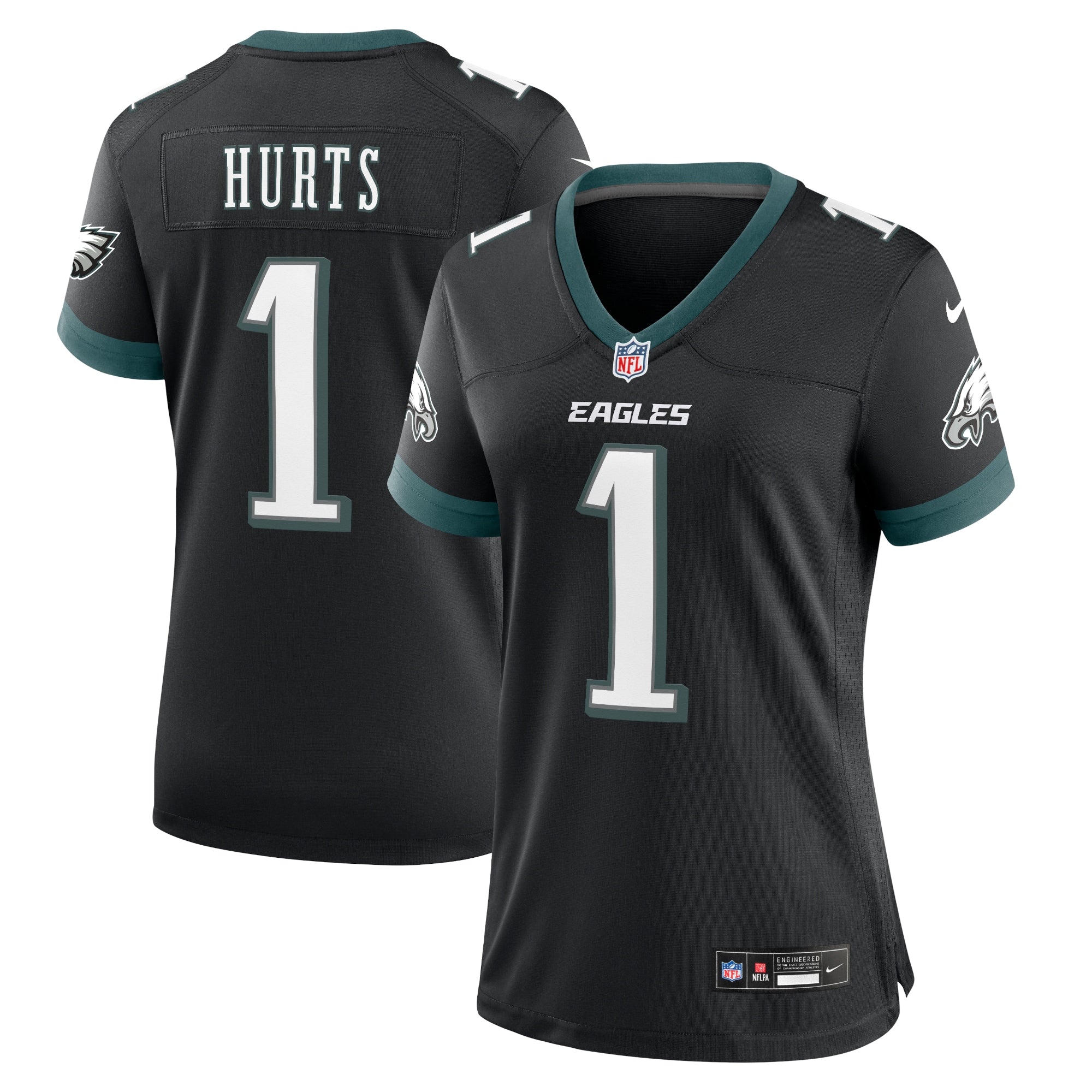 Jalen Hurts Philadelphia Eagles Women's Nike Game Jersey - White/Black/Green/Kelly Green - Image 6