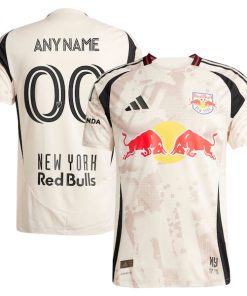 New York Red Bulls adidas 2025 Stone Kit Authentic Custom Jersey - Tan