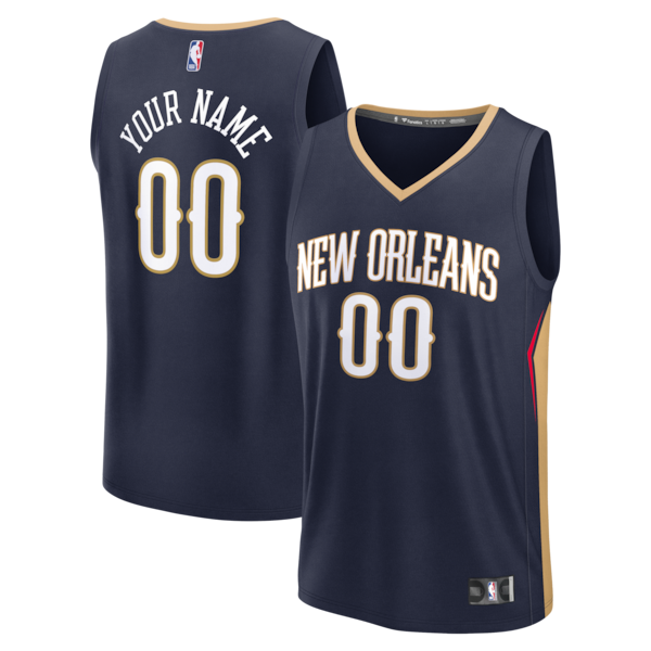 New Orleans Pelicans Fastbreak Custom Jersey - Icon Edition - Navy/Red