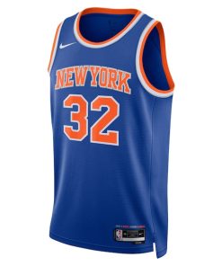 Alternative view of Karl-Anthony Towns New York Knicks Nike Unisex Swingman Jersey - Blue - Icon Edition