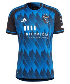 Alternative view of San Jose Earthquakes adidas 2024 Active Fault Jersey Authentic Custom Jersey - Blue