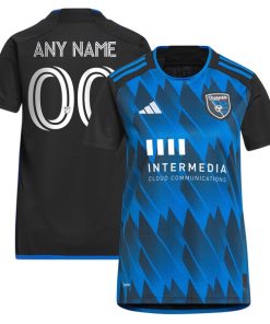 San Jose Earthquakes adidas Women's 2024 Active Fault Jersey Replica Custom Jersey - Blue