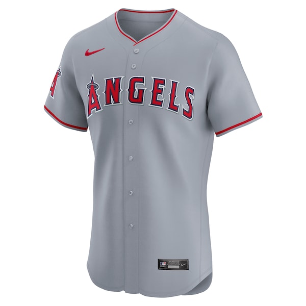 Los Angeles Angels Nike Road Vapor Premier Elite Patch Jersey - Gray - Image 2
