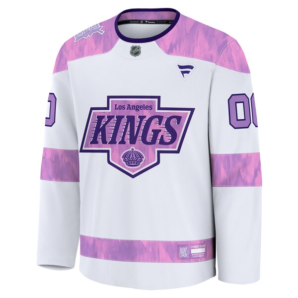 Los Angeles Kings 2024 Hockey Fights Cancer Custom Practice Jersey - White - Image 2