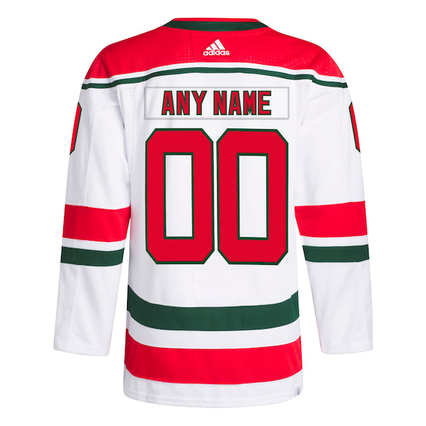 New Jersey Devils adidas 2022/23 Heritage Primegreen Authentic Pro Custom Jersey - White - Image 3