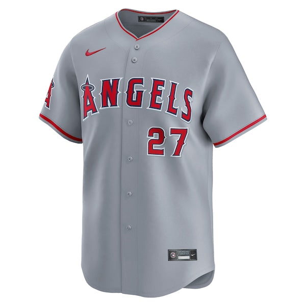 Mike Trout Los Angeles Angels Nike Away Limited Player Jersey - Gray/White - Image 3