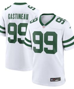 Alternative view of Mark Gastineau New York Jets Nike Legacy Retired Player Game Jersey - White/Green