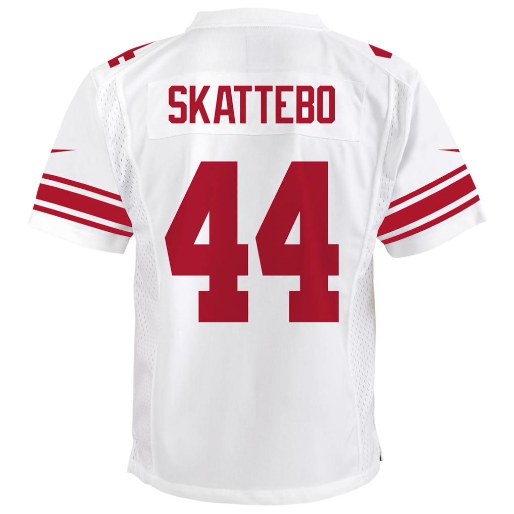 Youth Cam Skattebo New York Giants Nike Team Game Player Jersey - White - Image 3