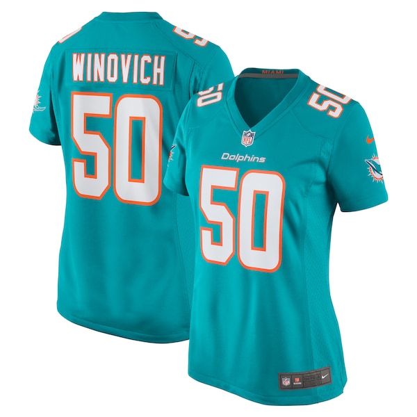 Chase Winovich Miami Dolphins Nike Women's Team Game Jersey - Aqua