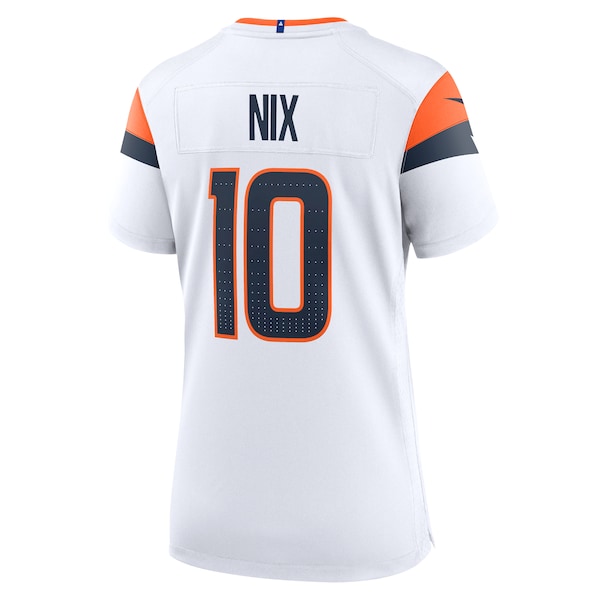 Bo Nix Denver Broncos Nike Women's Game Jersey - White/Navy - Image 4