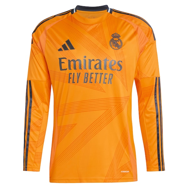 Vini Jr. Los Merengues adidas 2024/25 Away Replica Long Sleeve Player Jersey - Orange - Image 3