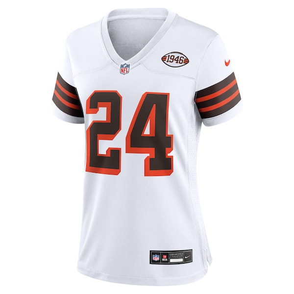 Nick Chubb Cleveland Browns Nike Women's Alternate Game Jersey - White/Brown - Image 3