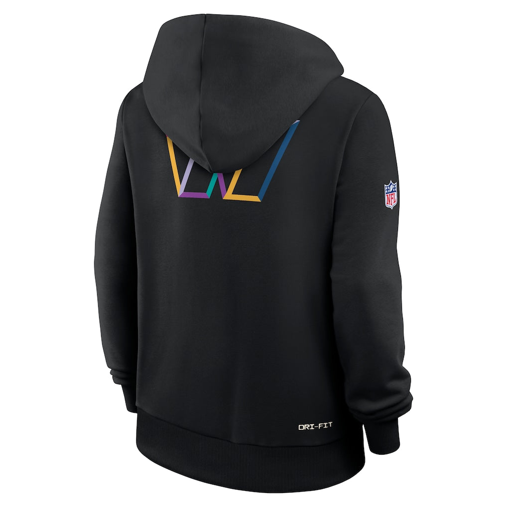 Washington Commanders Nike Women's 2025 NFL Crucial Catch Sideline Standard Issue Dri-FIT Hoodie - Black - Image 3