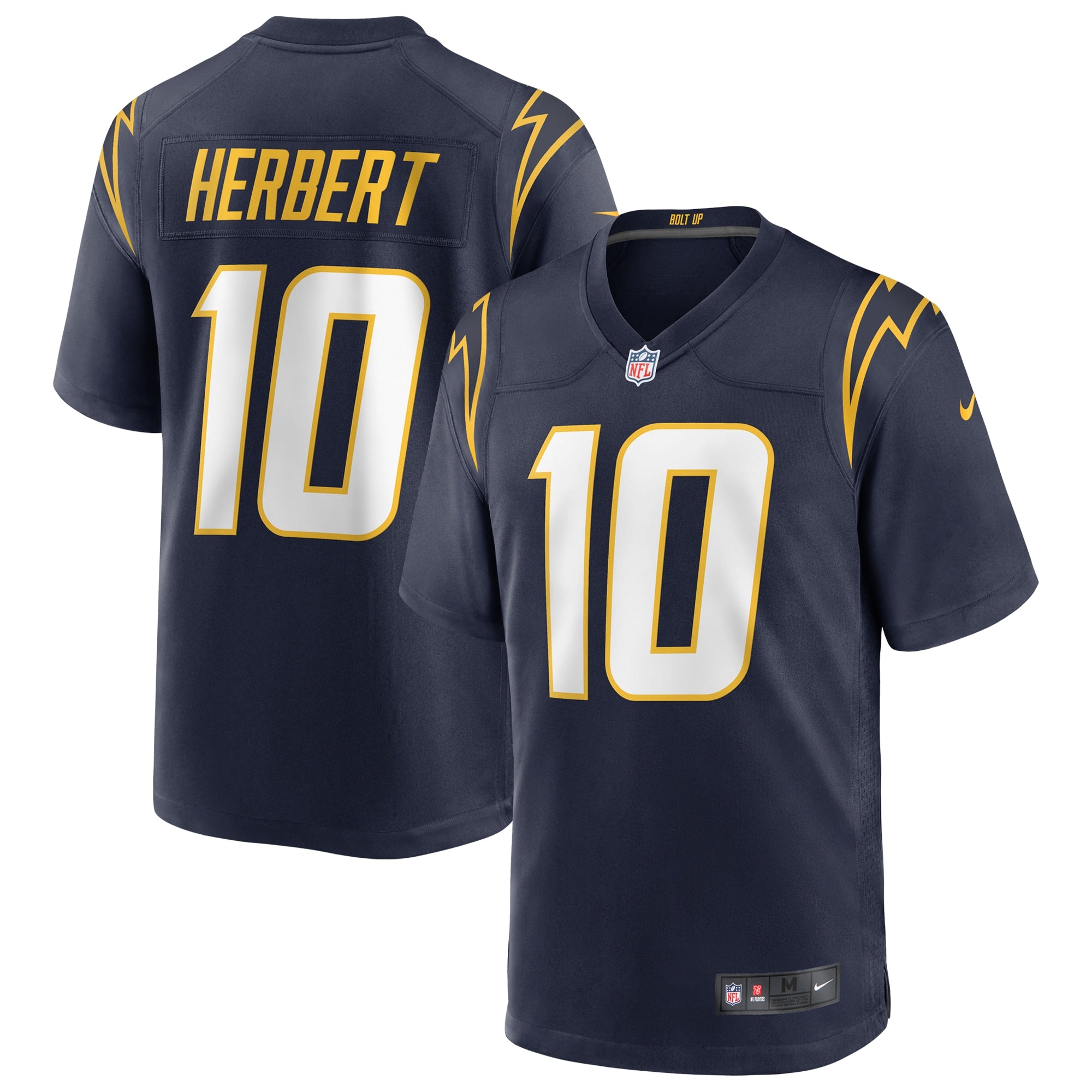 Justin Herbert Los Angeles Chargers Nike Game Jersey - White/Navy/Royal - Image 5