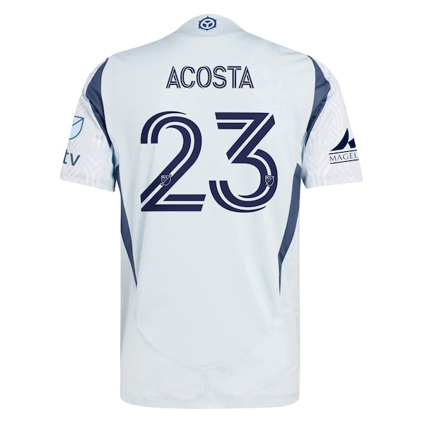 Kellyn Acosta Chicago Fire adidas 2025 The Municipal Kit Authentic Player Jersey - Light Blue - Image 3