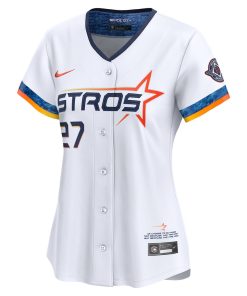 Alternative view of Jose Altuve Houston Astros Nike Women's 2025 City Connect Limited Player Jersey - White