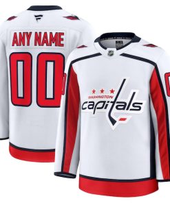 Alternative view of Washington Capitals  Away Premium Custom Jersey - White/Red/Black