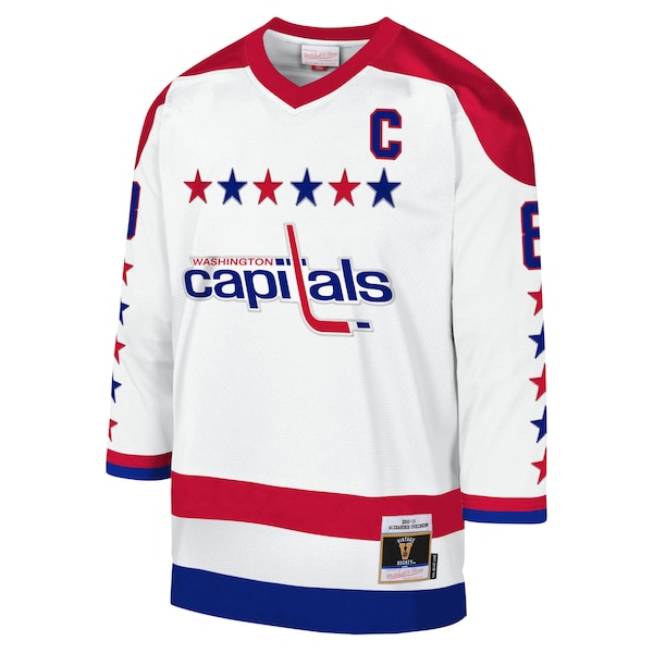 Alexander Ovechkin Washington Capitals Youth 2012-13 Blue Line Captain Patch Player Jersey - White - Image 2