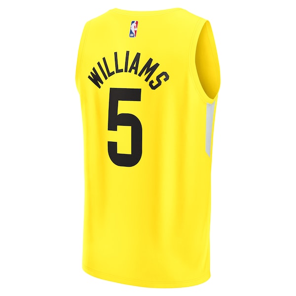Cody Williams Utah Jazz Youth 2024 NBA Draft Fast Break Player Jersey - Icon Edition - Yellow - Image 3