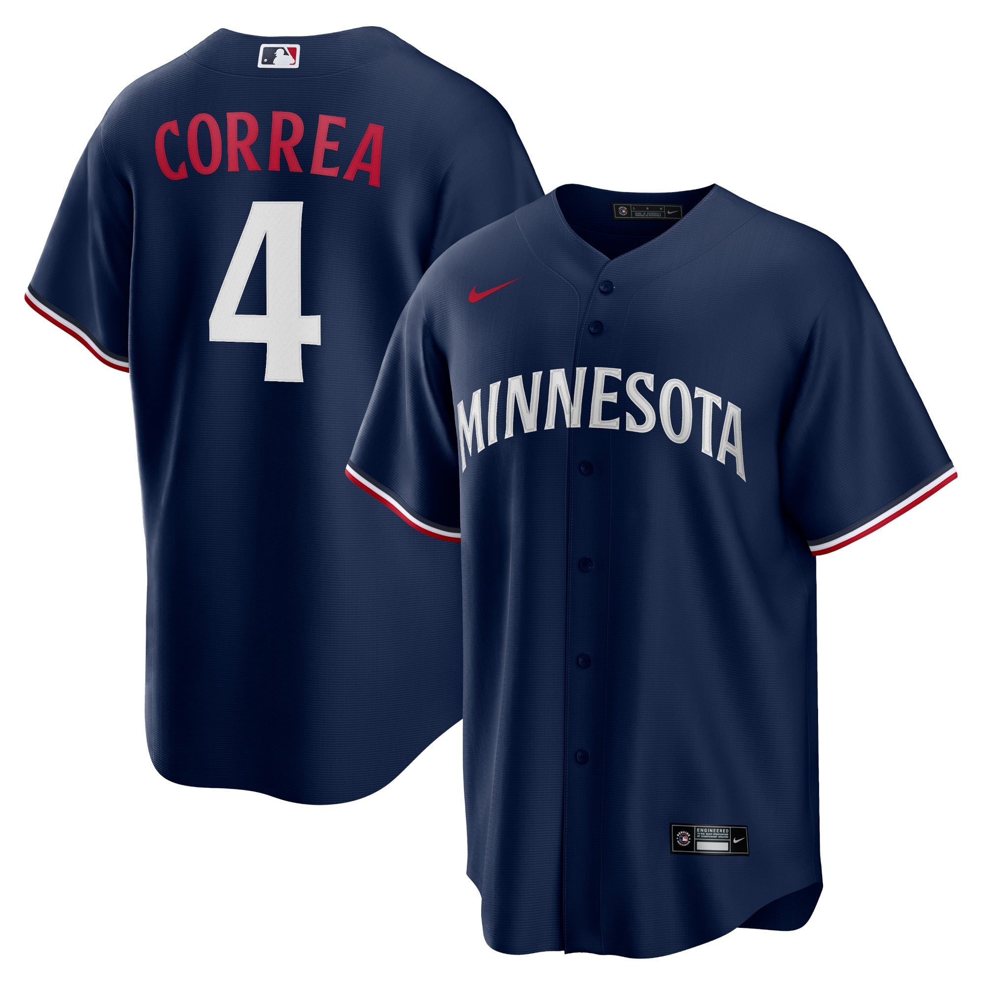 Carlos Correa Minnesota Twins Nike Home Replica Player Jersey - White/Navy - Image 6