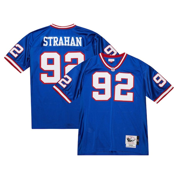 Michael Strahan New York Giants 1993 Authentic Throwback Retired Player Jersey - Royal/White - Image 3