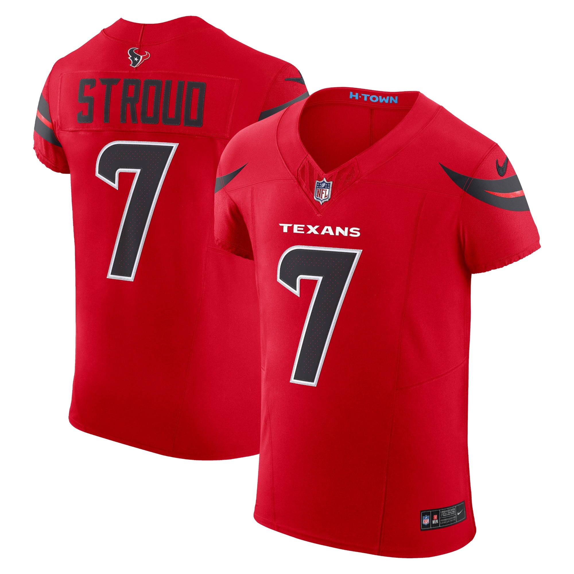 C.J. Stroud Houston Texans Nike Alternate 2 Vapor F.U.S.E. Elite Jersey - Navy/Red - Image 5