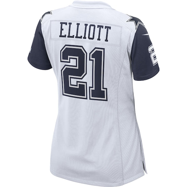 Ezekiel Elliott Dallas Cowboys Nike Women's Alternate Game Jersey - White/Navy - Image 4