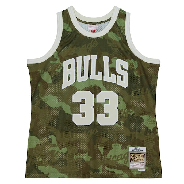 Scottie Pippen Chicago Bulls Hardwood Classics 1997/98 Ghost Green Swingman Jersey - Camo - Image 2