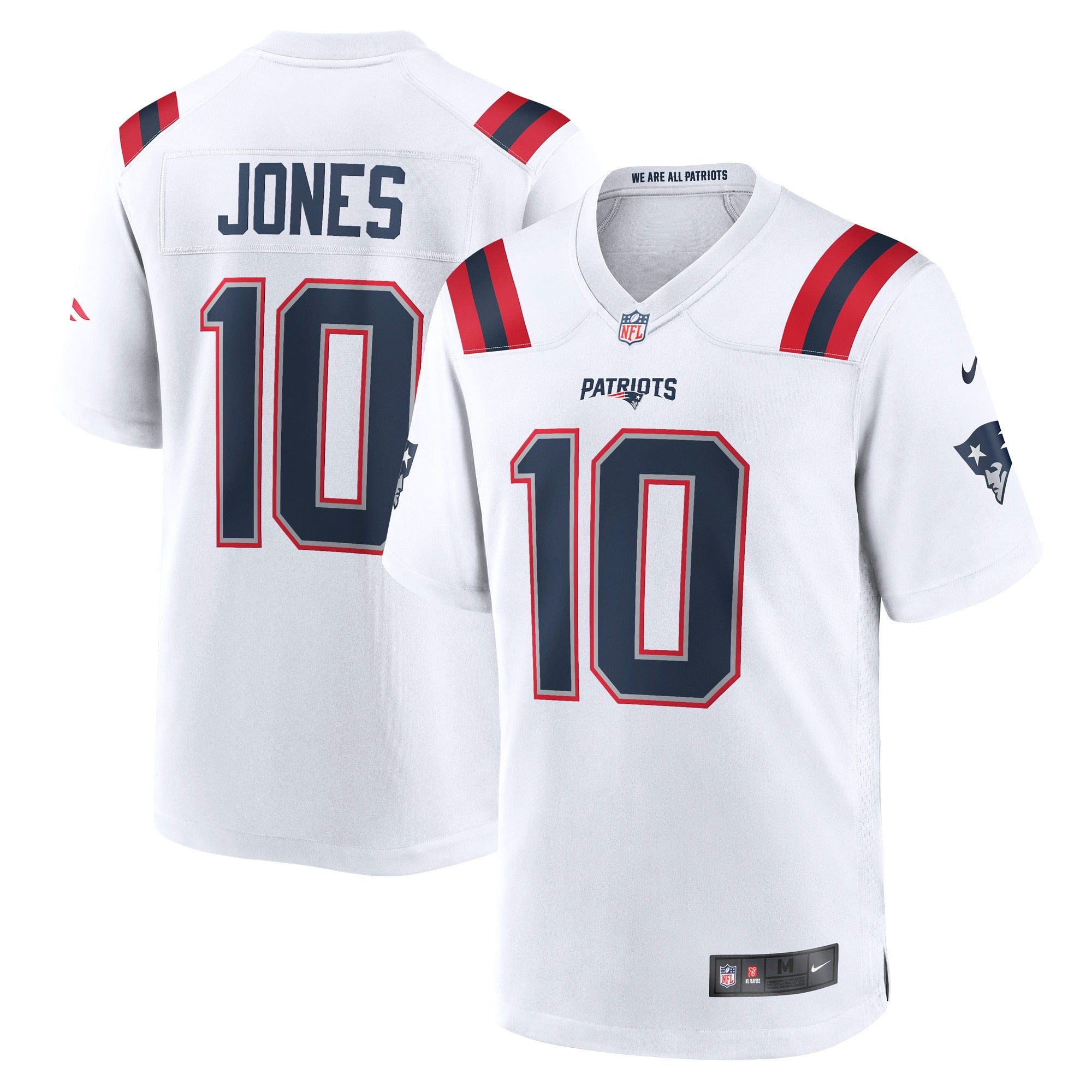 Mac Jones New England Patriots Nike Player Game Jersey - Navy/Red/White - Image 8