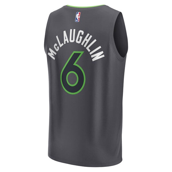 Jordan McLaughlin Minnesota Timberwolves Youth Fast Break Replica Player Jersey - Statement Edition - Black - Image 3
