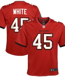 Alternative view of Devin White Tampa Bay Buccaneers Nike Youth Game Jersey - Red/Orange/Pewter