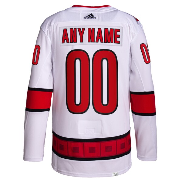 Carolina Hurricanes adidas Away Primegreen Authentic Custom Jersey - White - Image 3