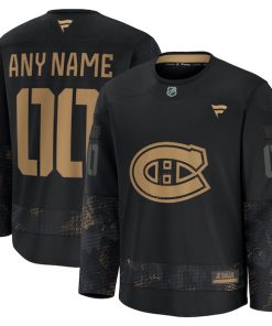 Montreal Canadiens  2024 Military Appreciation Personalized Long Sleeve Practice Jersey - Black